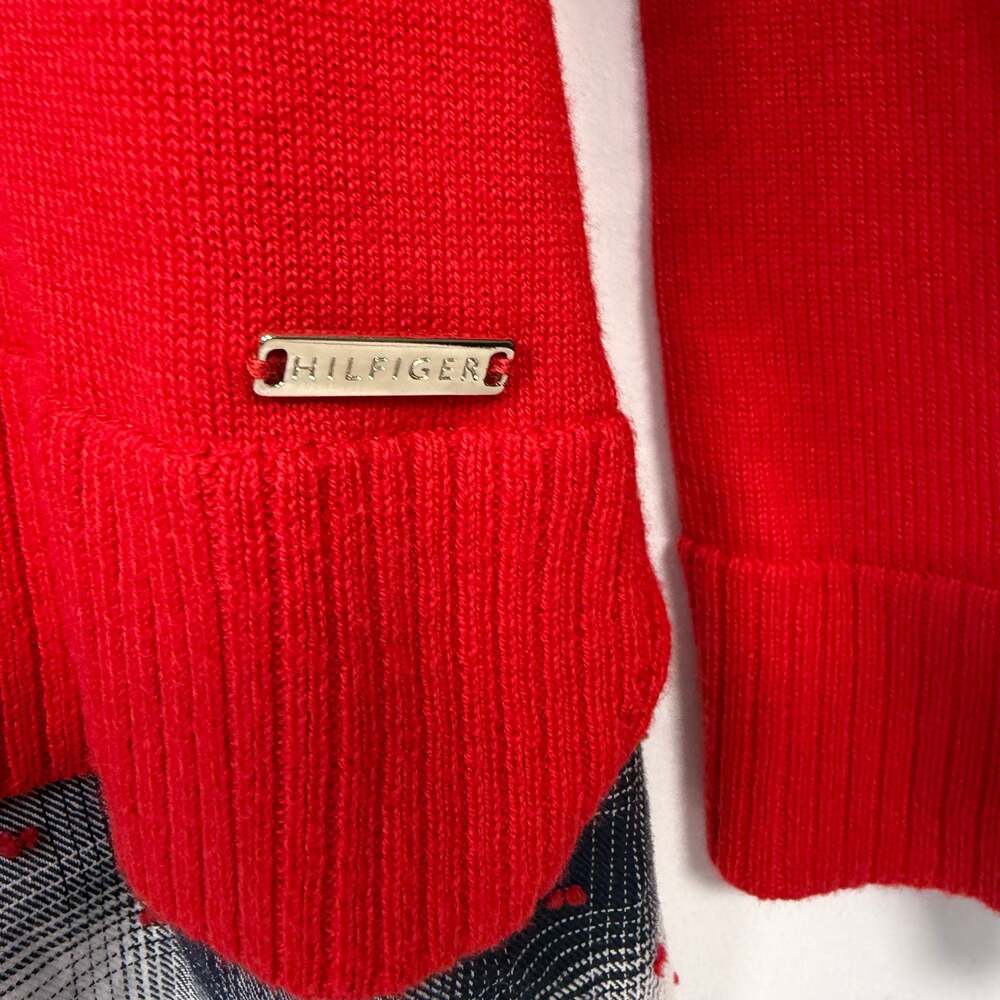 Tommy Hilfiger Red Plaid Layered Look Sweater Size S/P - Picture 3 of 8